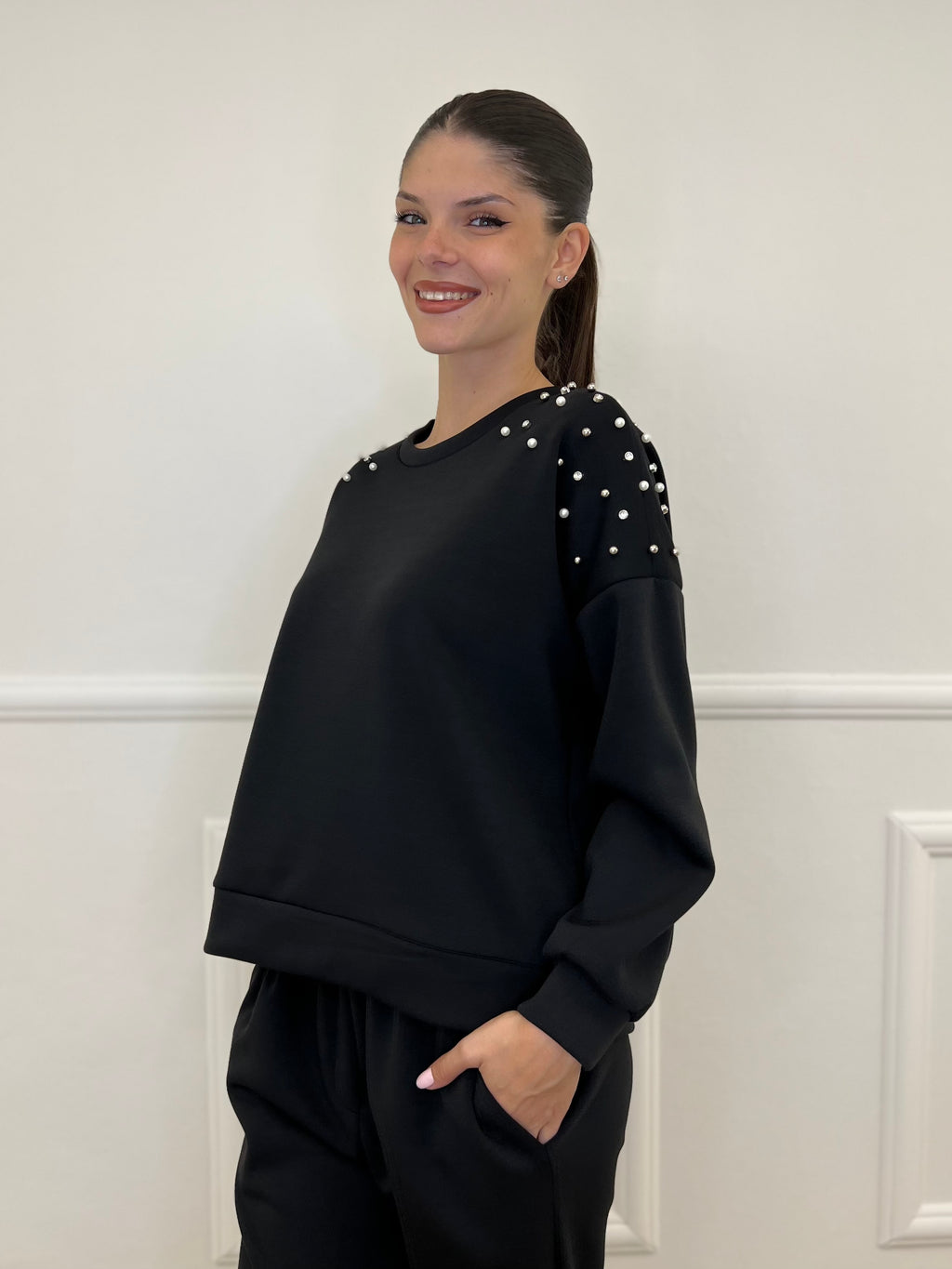 Felpa Gioiello 2441 Nero - Bazar Abbigliamento