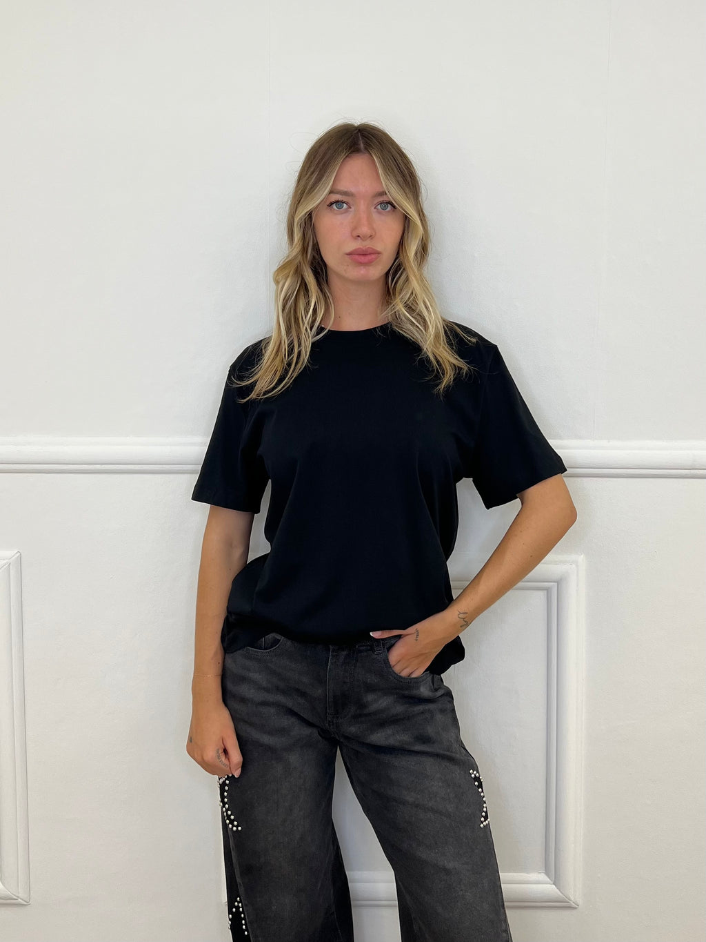 T-Shirt Over Lumina L8869 Nero