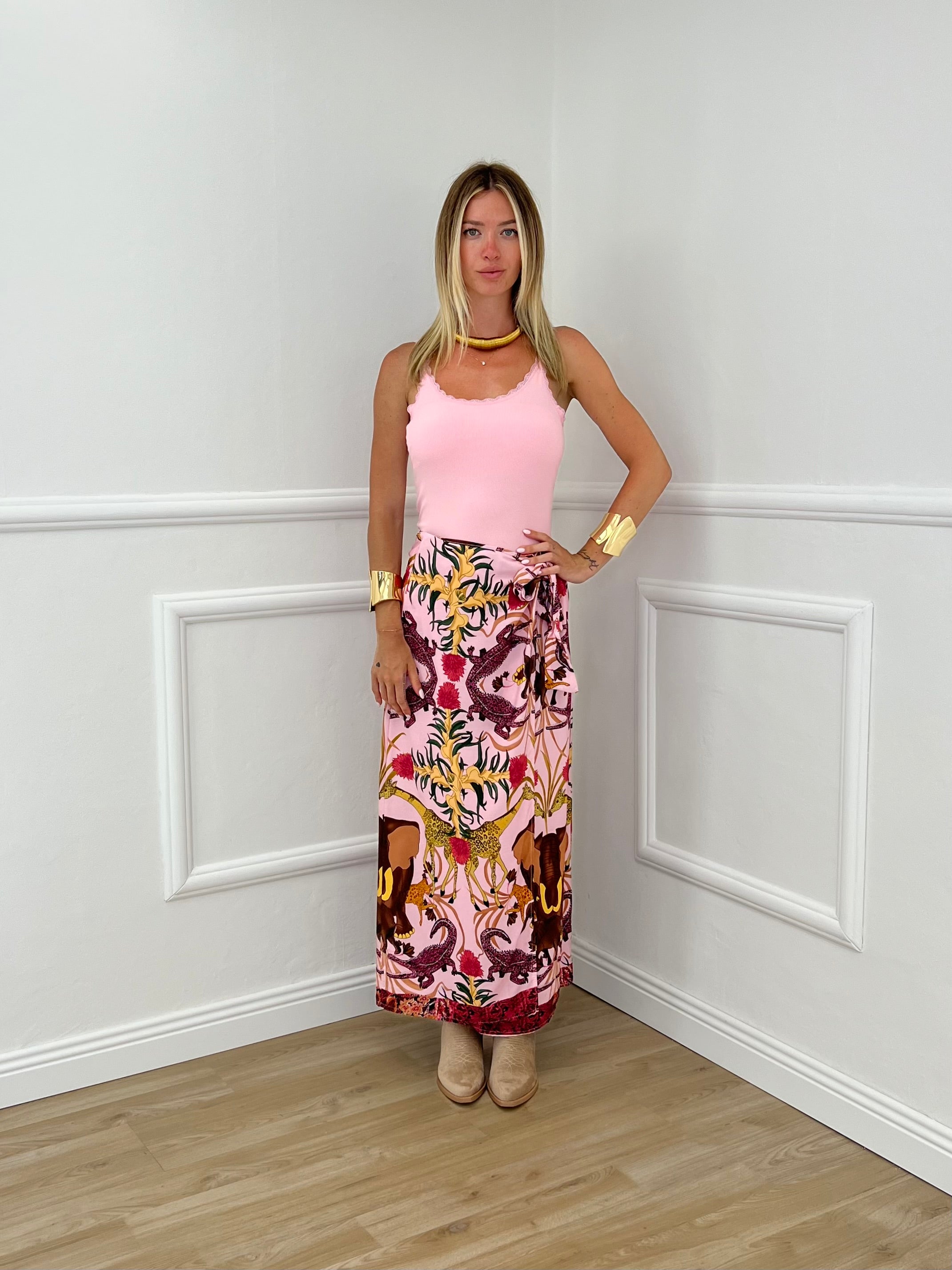 Top Costine Con Pizzo YW008 Rosa