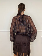 Camicia Madras Jabot L5327 Moro