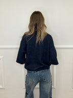 Maglia Scatoletta Lana Pailettes 5561 Blu