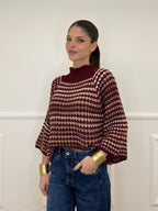 Maglia Jacquard 25453 Burgundy