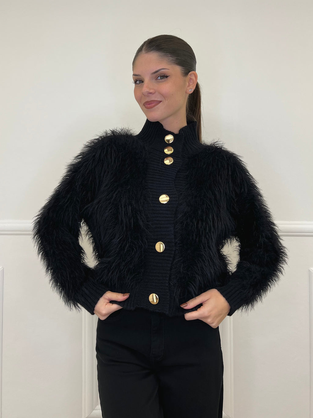 Cardigan Fluffy 3061 Nero