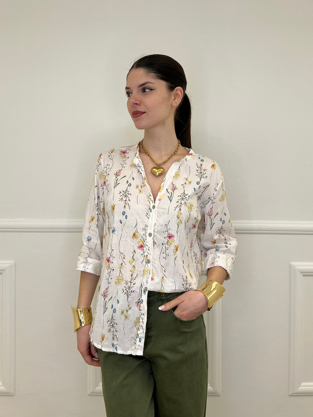 Camicia Fiori Strop Coreana 2588