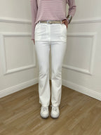 Pantalone Flare Cintura 26513 Bianco