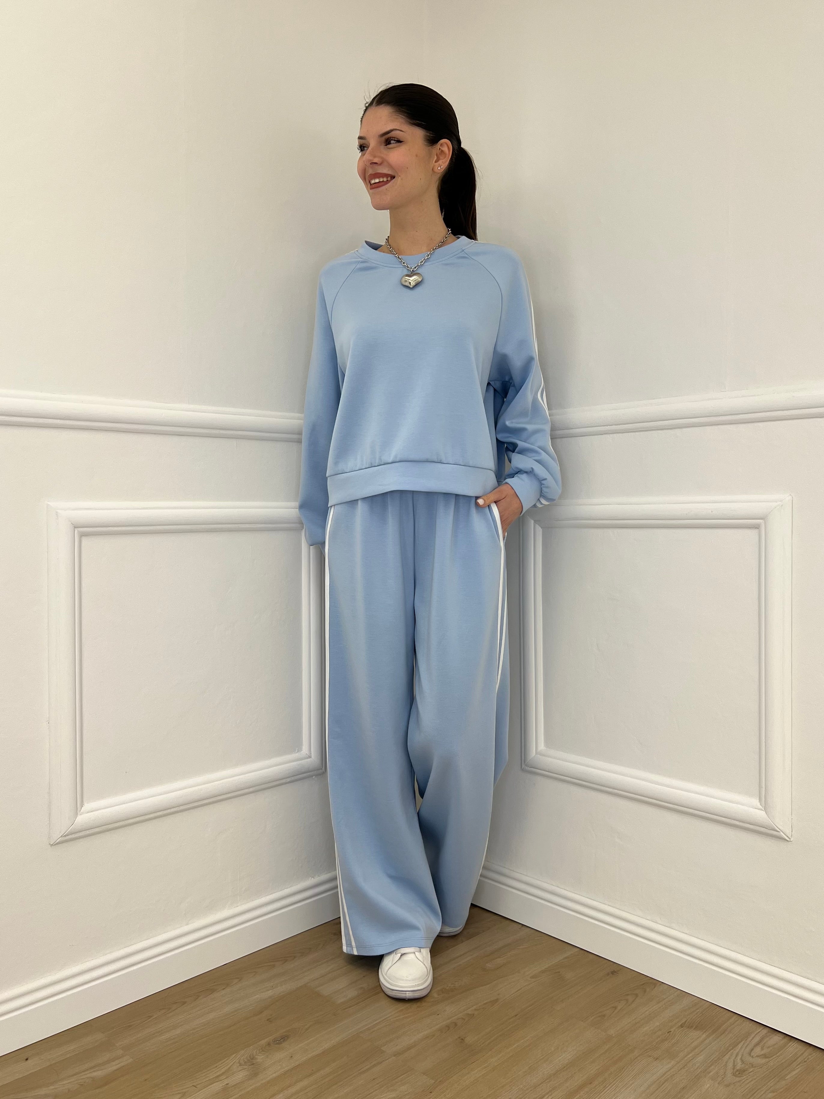 Tuta Bande Girocollo 88426 Azzurro