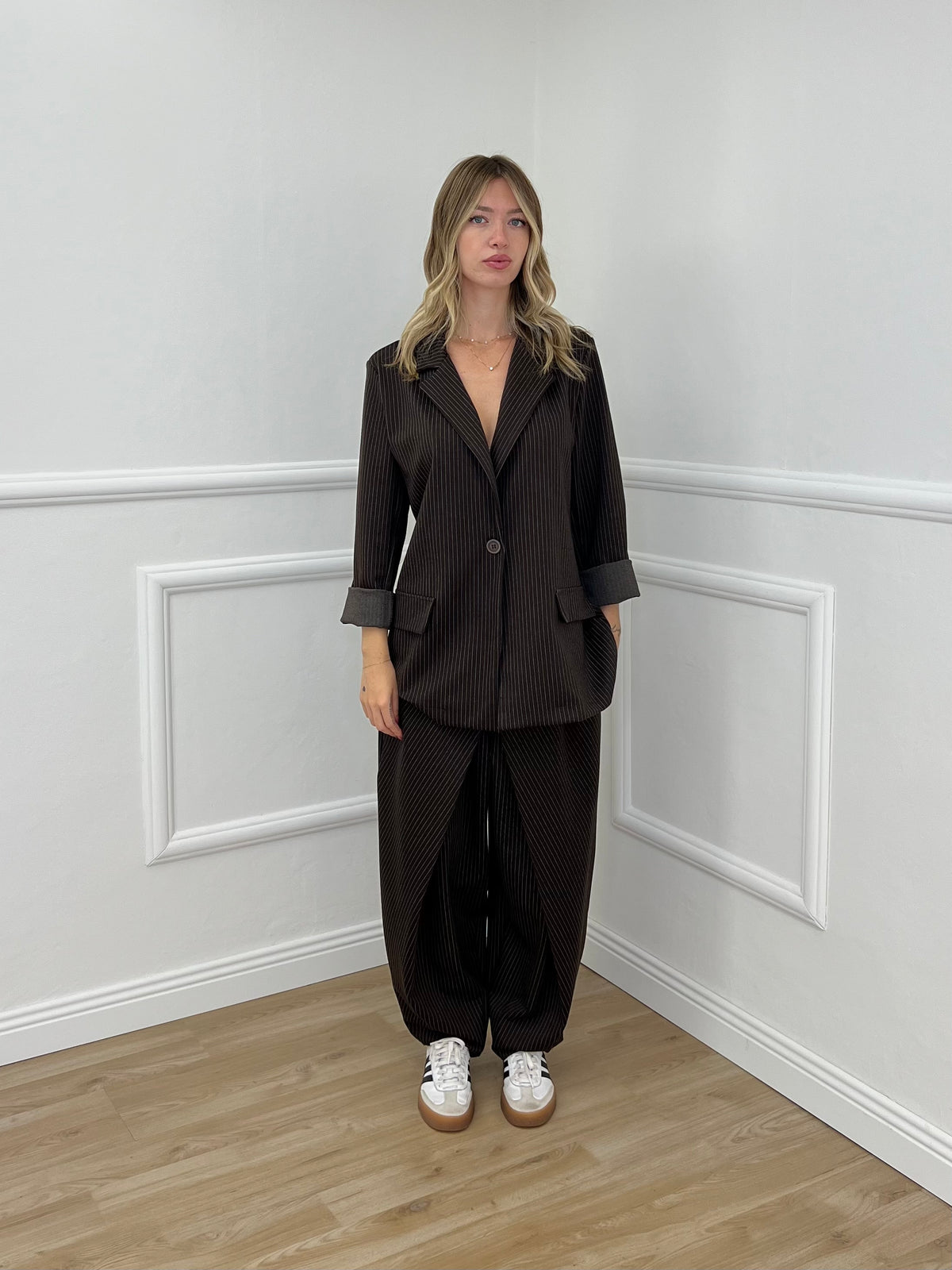 Giacca Gessata PM 5960 Marrone
