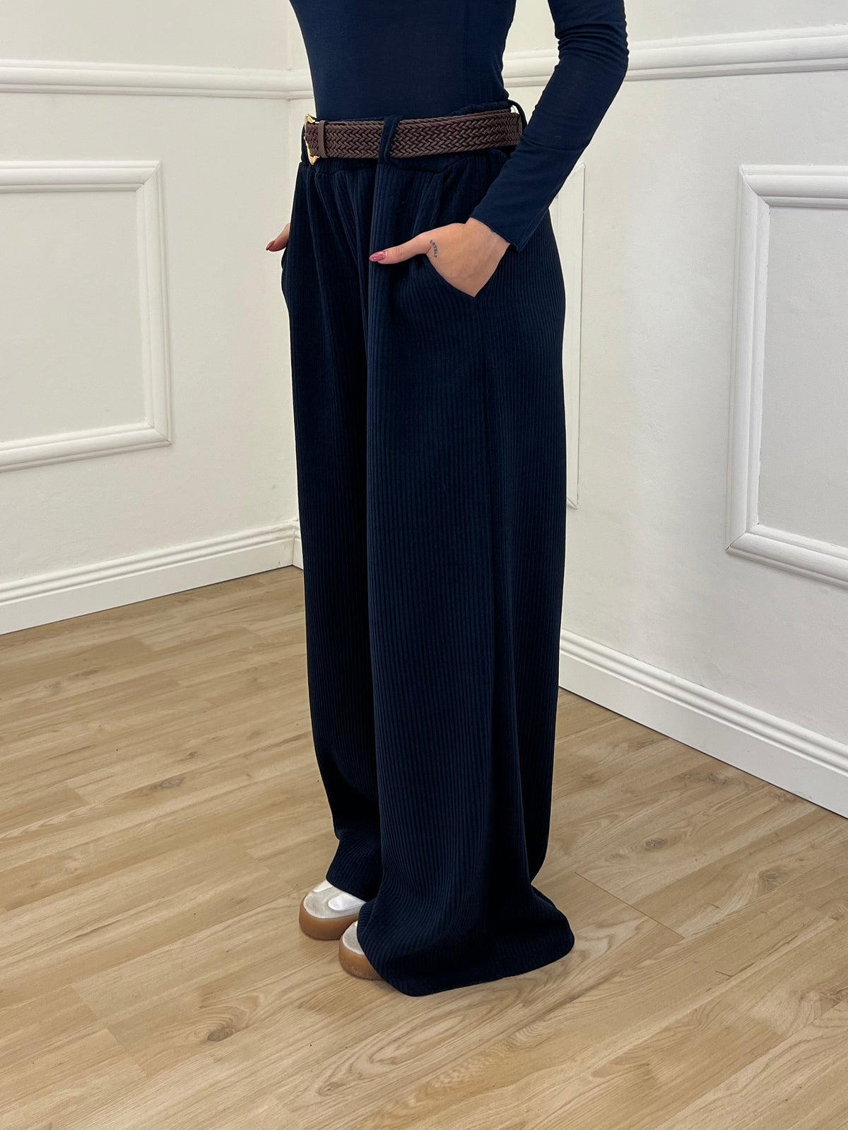 Pantalone Corduroy Cintura 27998 Blu