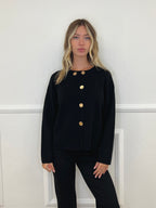 Cardigan Coreana Bottoni 7370 Nero