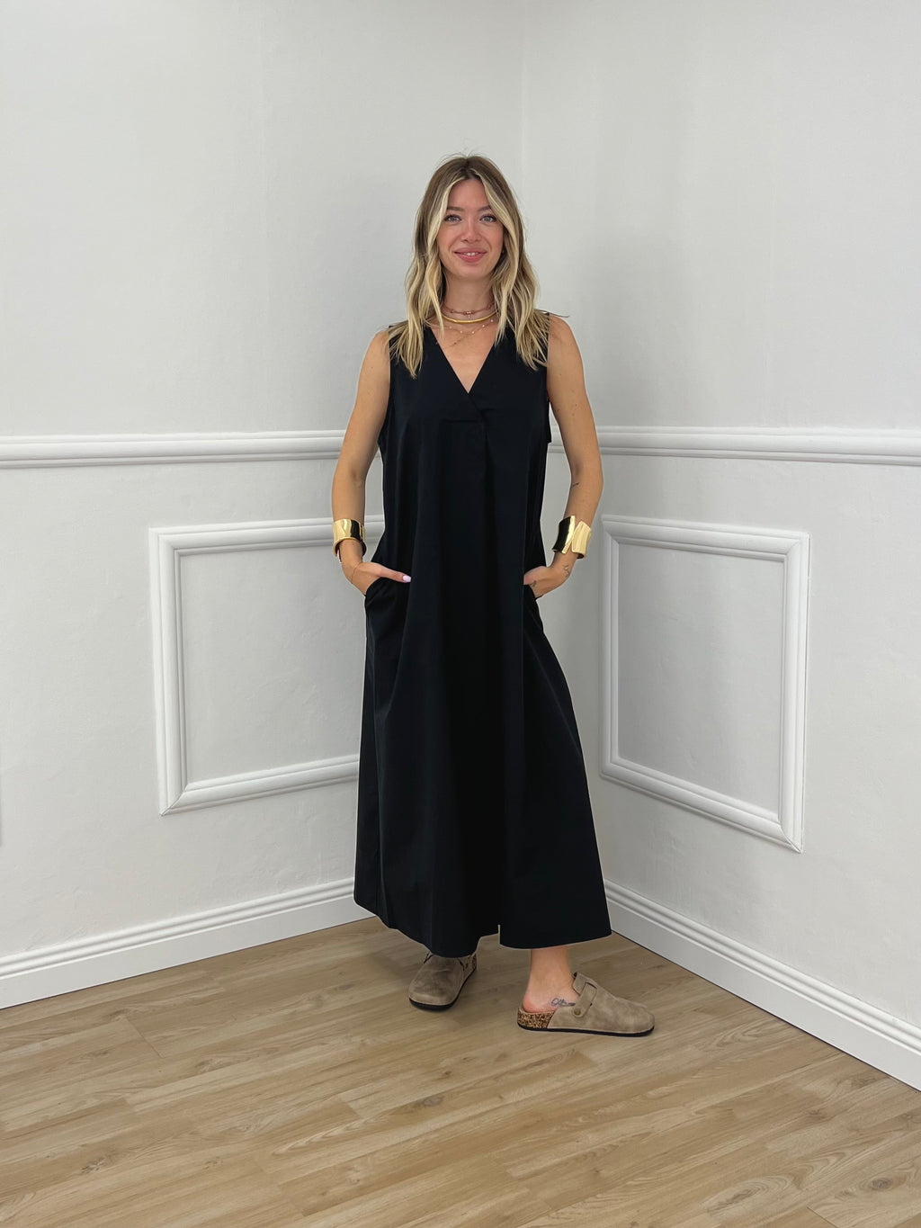 Abito Sfondo Piega 83381 Nero