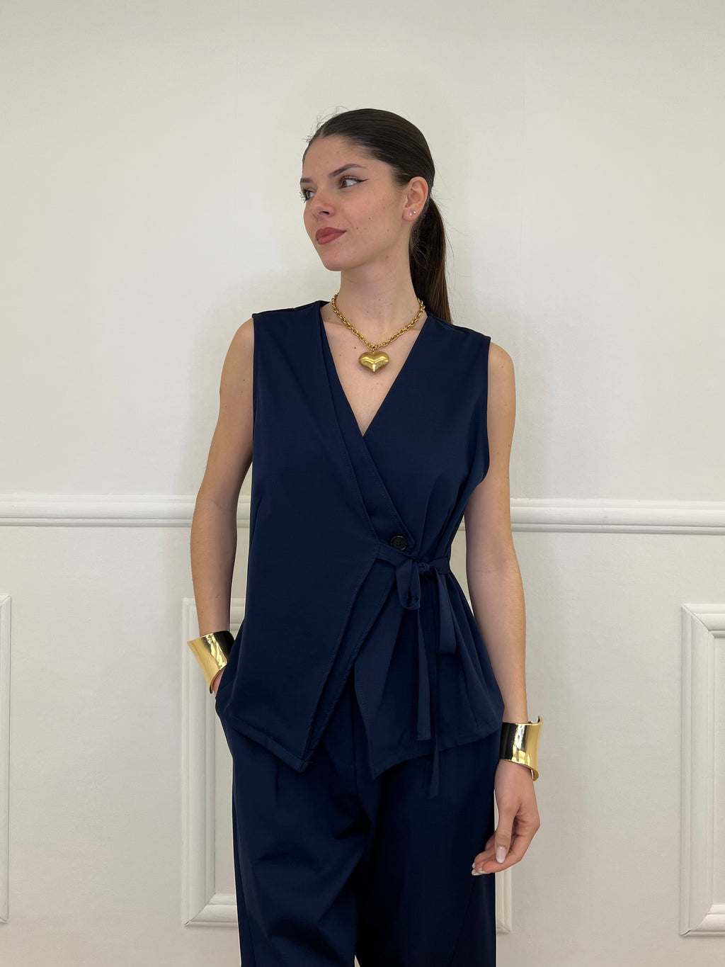 Gilet Fiocco Punto Milano 42144 Blu