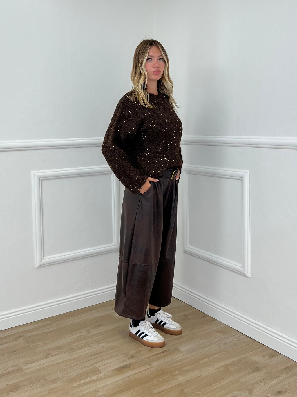 Pantalone Gaucho Baggy Used 4840 Marrone