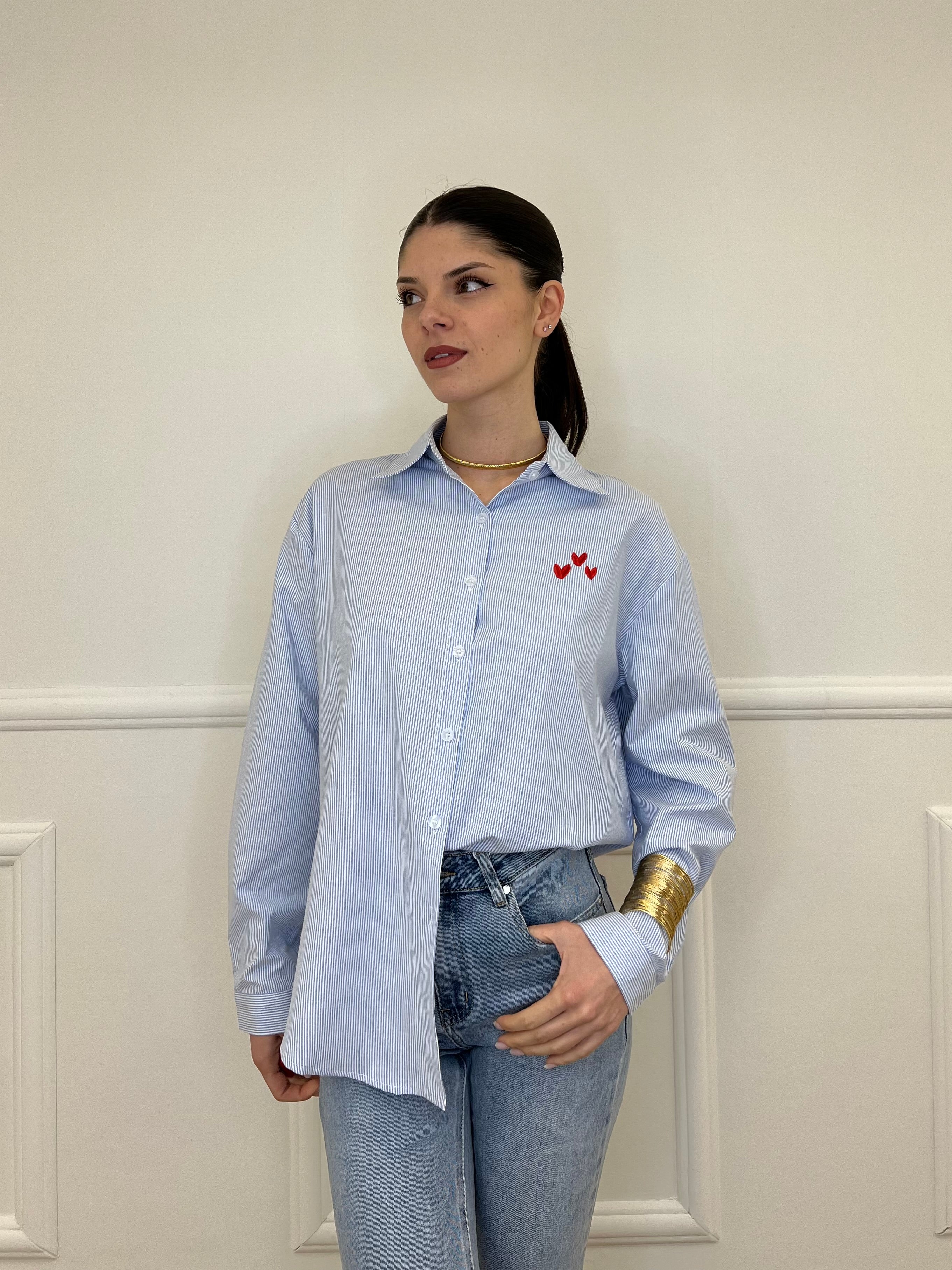 Camicia Ricamo "Fired Atty" 2497 Azzurro