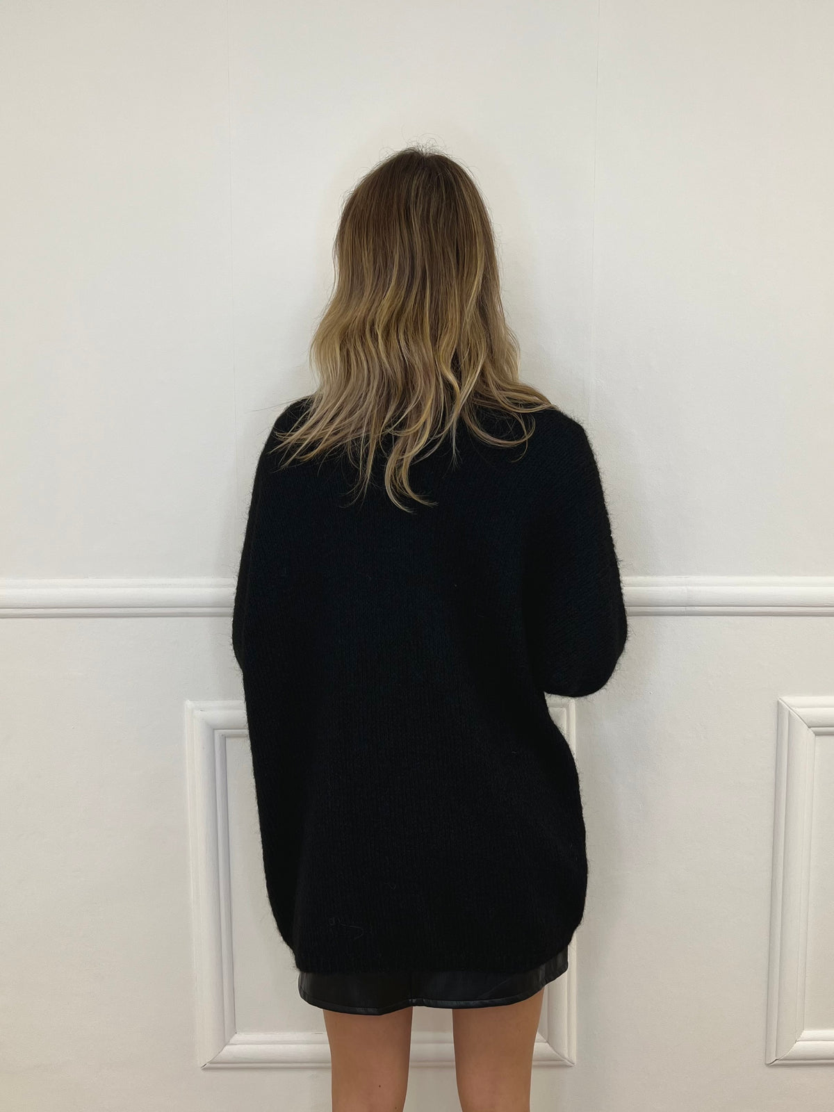 Cardigan Aperto Mohair 5021 Nero