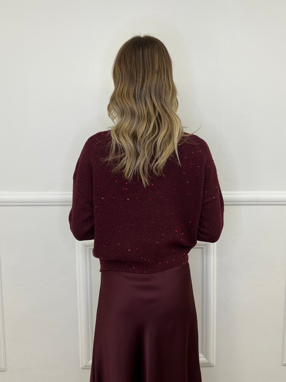 Maglia Over Paillettes 5582 Bordeaux