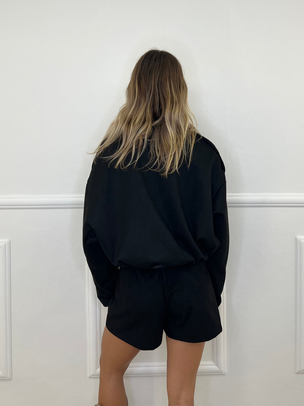 Bomber Scamosciato D28021 Nero