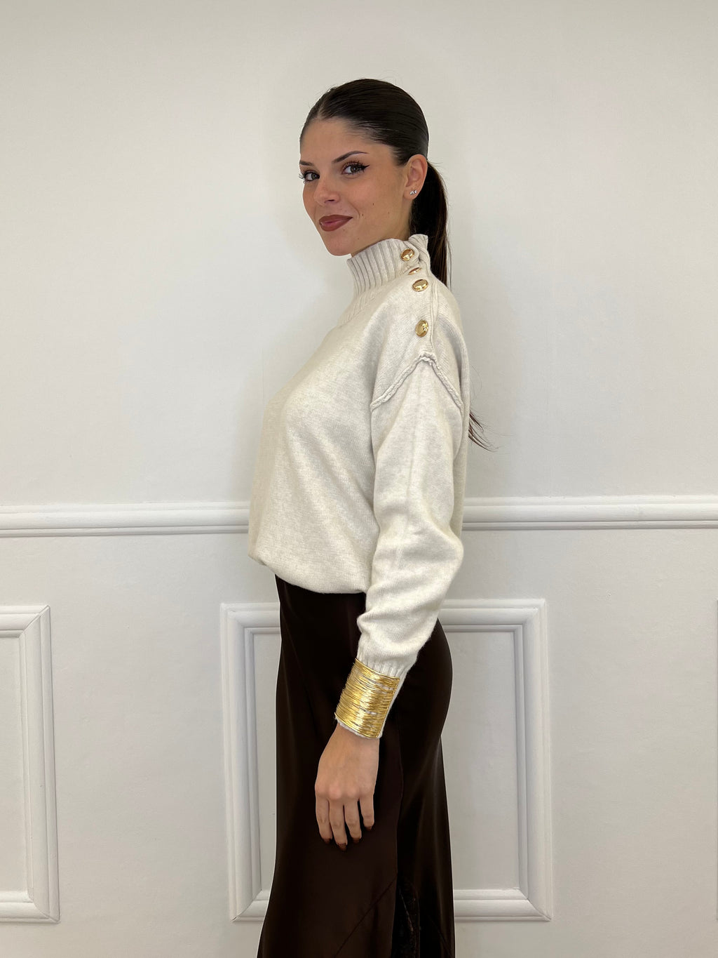 Maglia Bottoni YS9696 Ecru