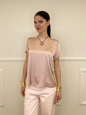 Maglietta In Raso Di Viscosa 82008 Rosa