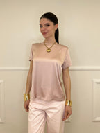 Maglietta In Raso Di Viscosa 82008 Rosa