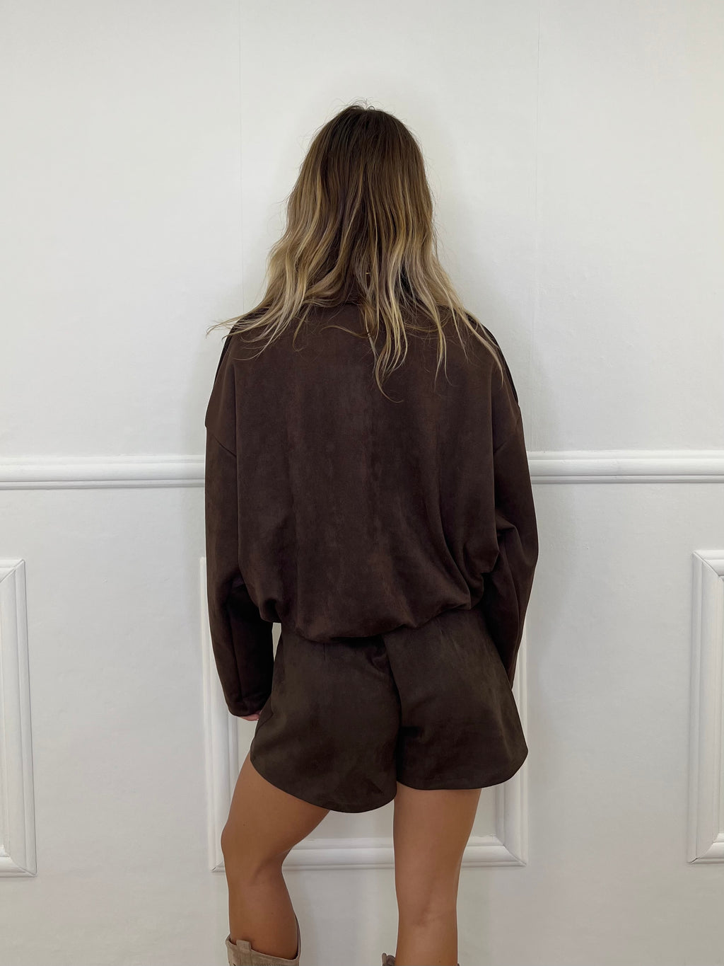 Bomber Scamosciato D28021 Moro