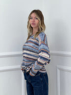 Maglia Righe Multicolor 37066 Blu