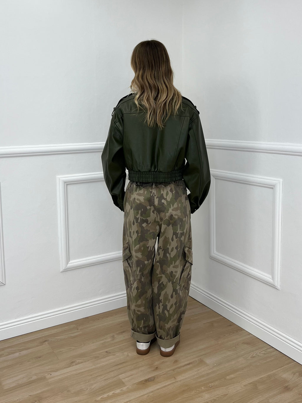 Pantalone Cargo Camouflage in Canvas 23084