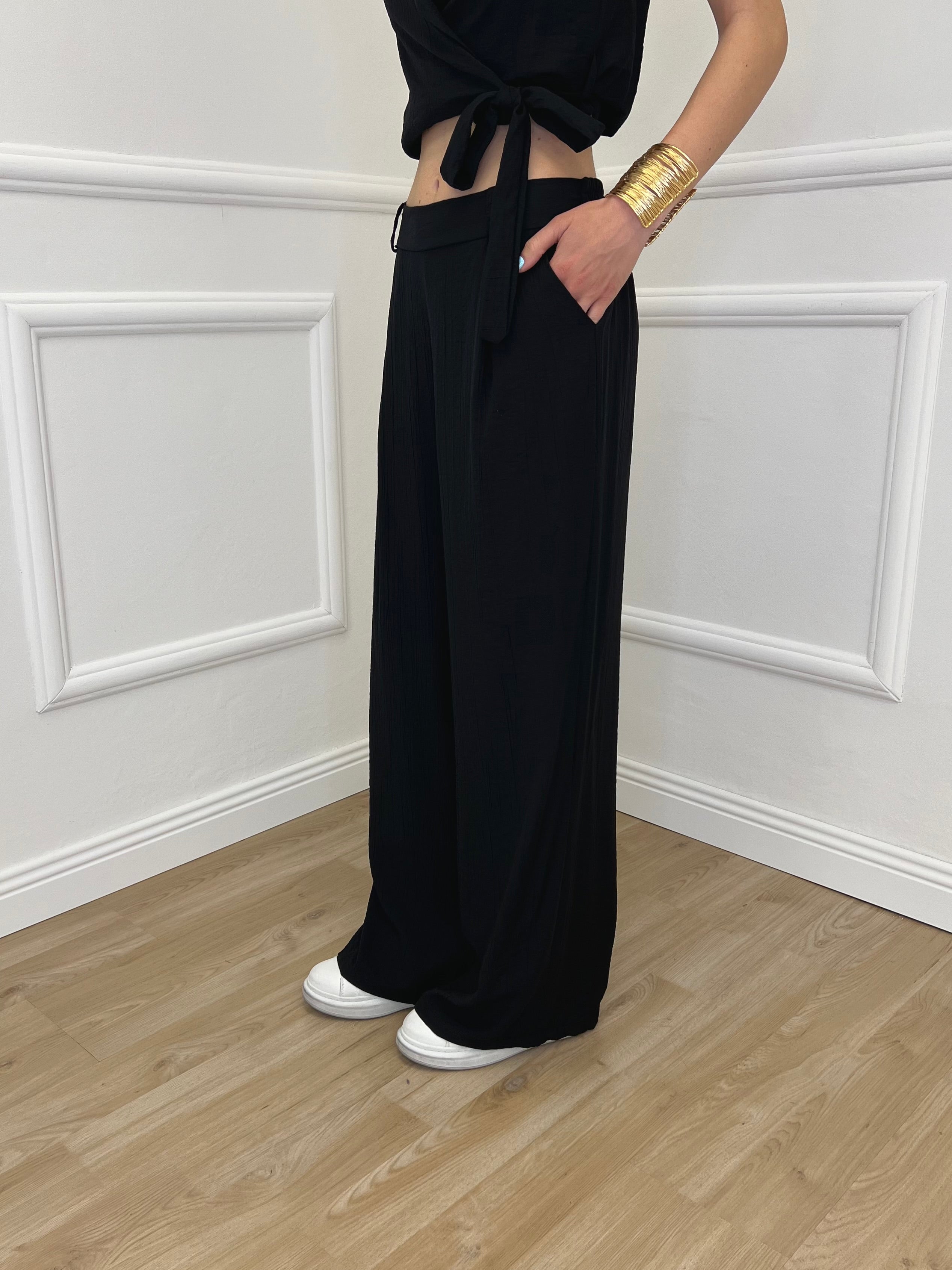 Completo Gilet Fiocco Crêpe 2852 Nero
