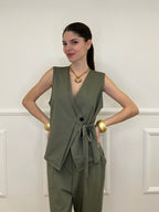 Gilet Fiocco Punto Milano 42144 Verde Militare