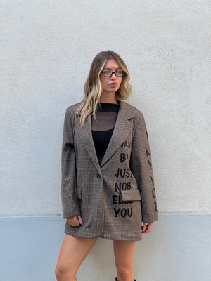 Blazer Over Galles Scritte 15978 Taupe