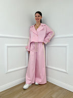 Pantalone Palazzo Bande 7809 Rosa