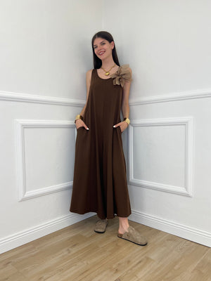 Tuta Smanicata Spilla 8188 Marrone
