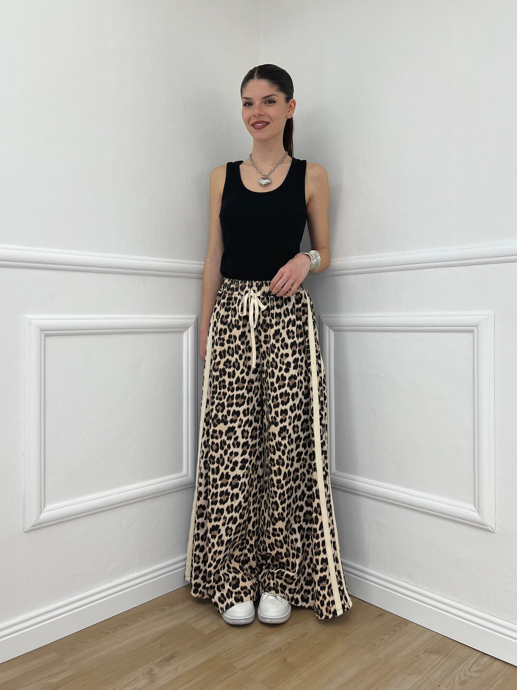 Pantalone Palazzo Animalier Bande 7809