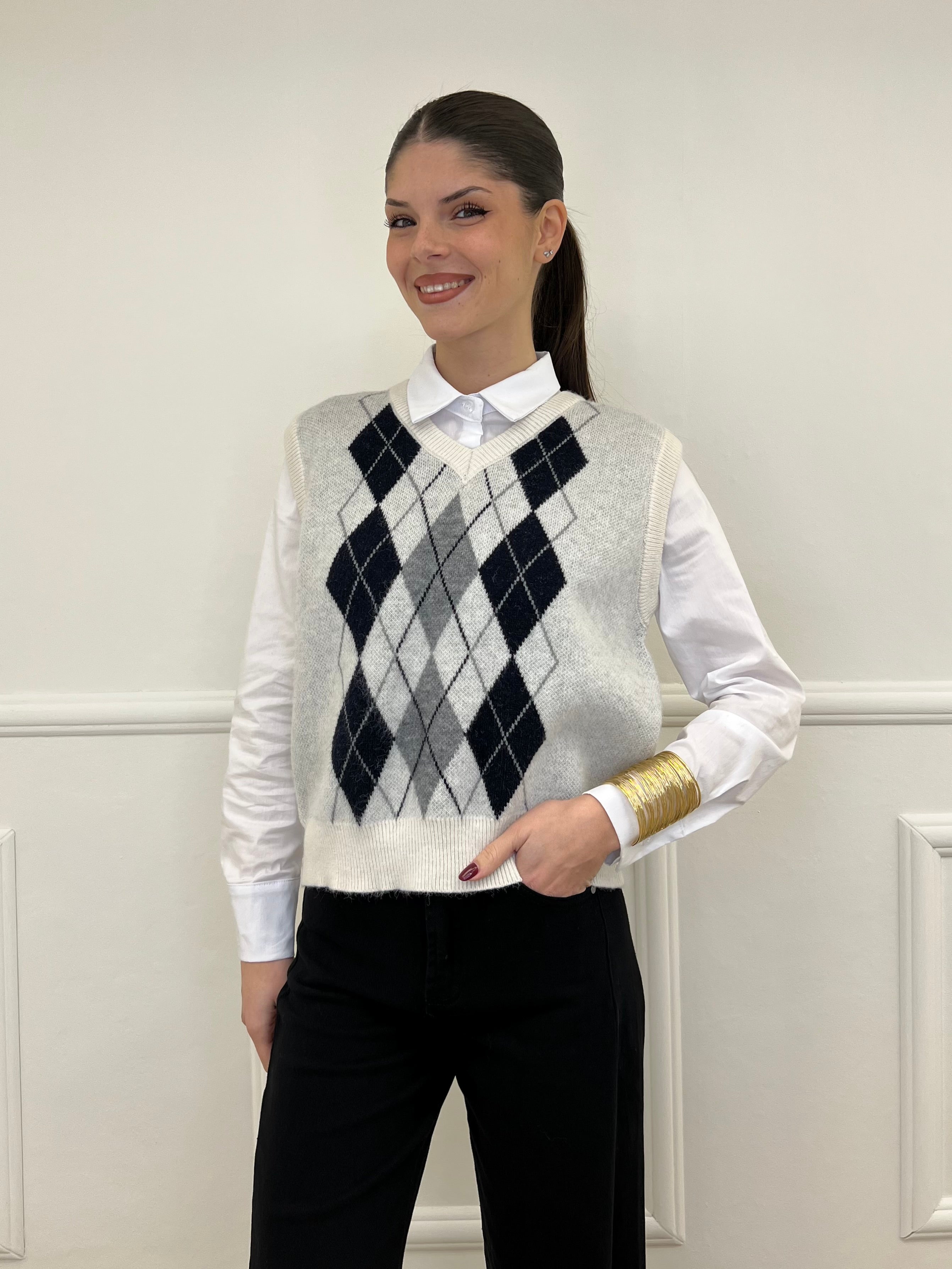 Gilet Losanghe 261711 Panna