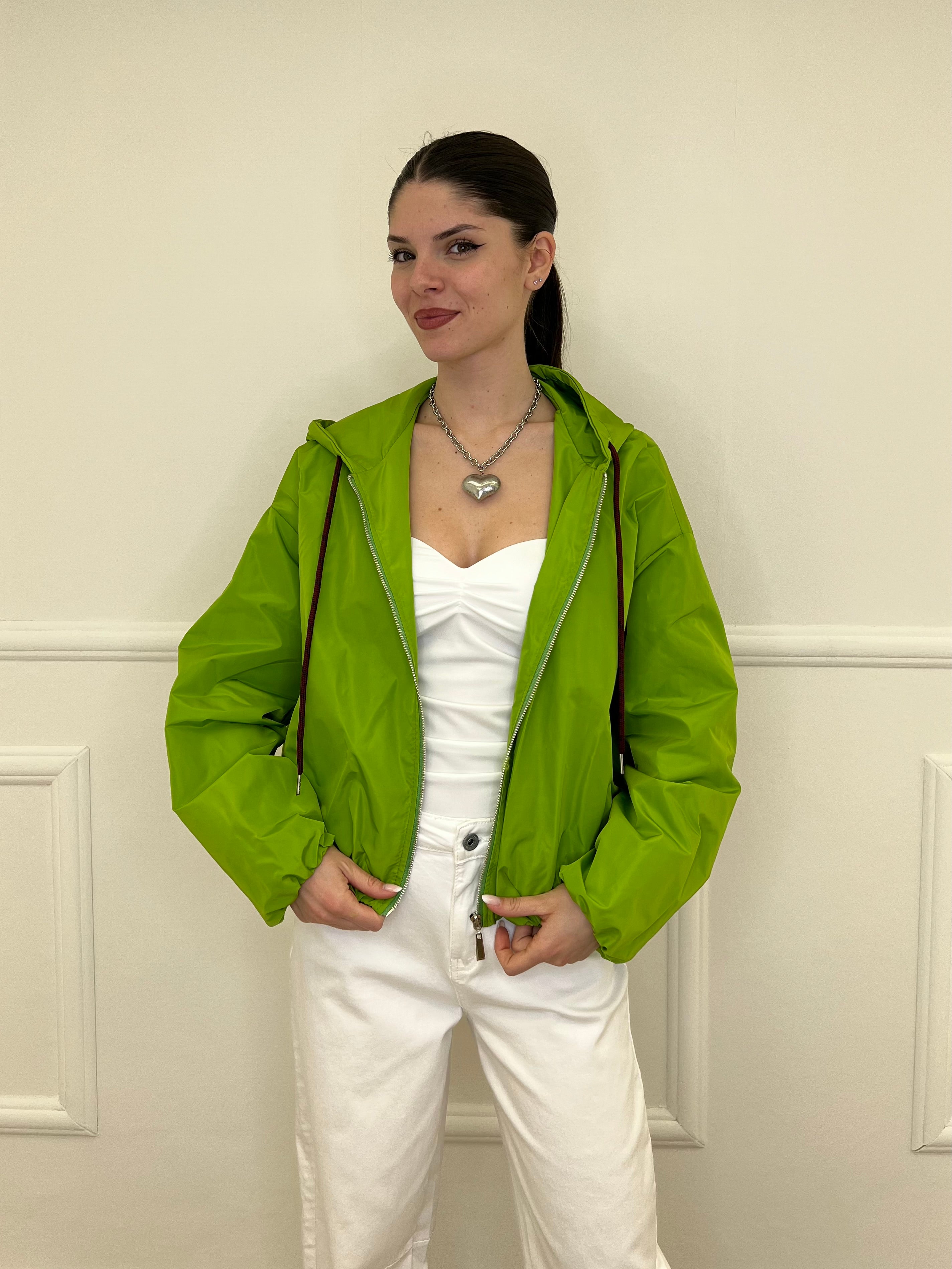 Giubbino Taffetà Cappuccio 5029 Pistacchio