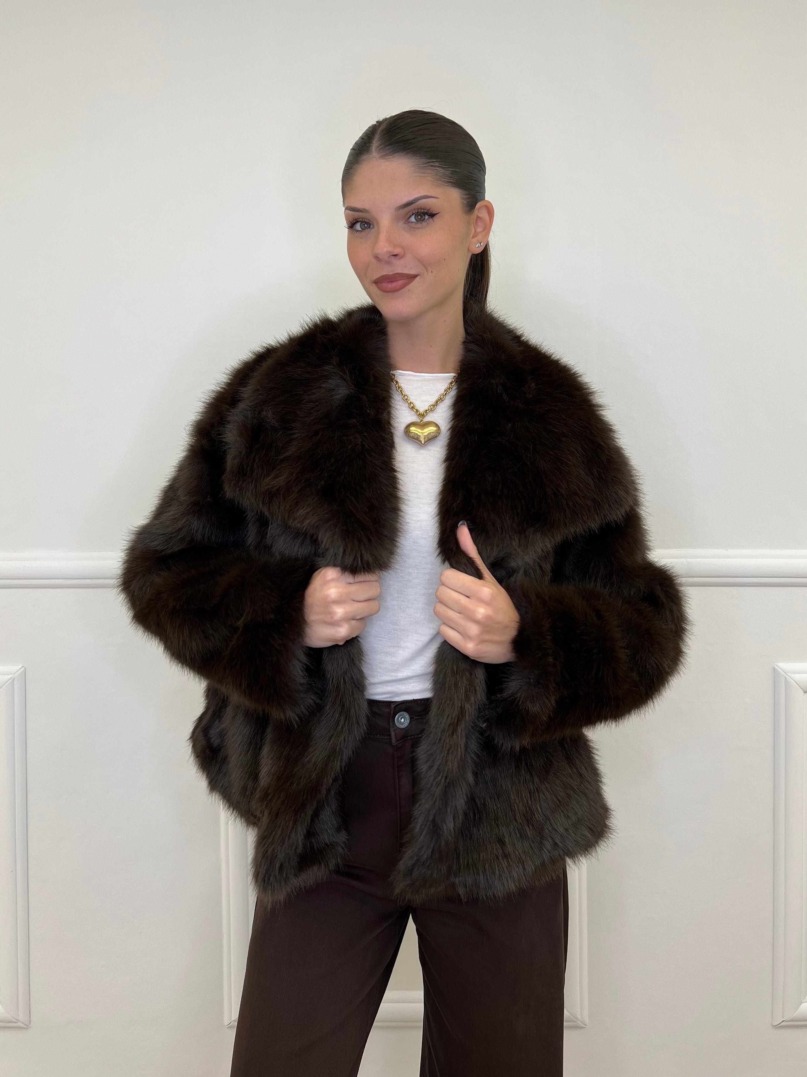 Pelliccia Doppiopetto Y0238 Moro