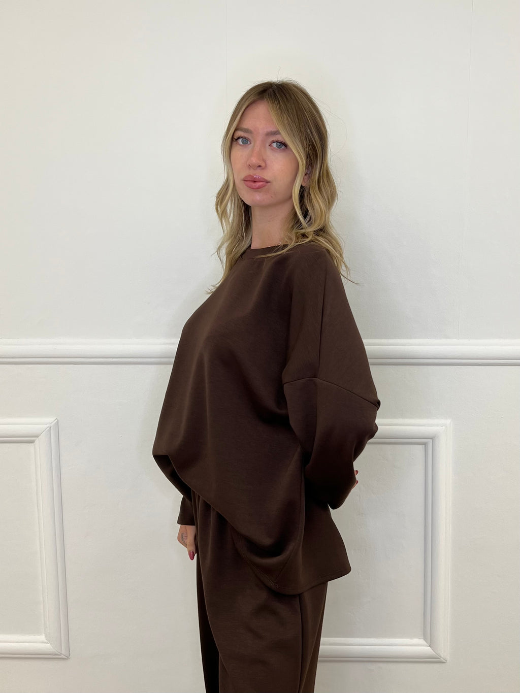 Tuta Over in Viscosa 3277 Marrone