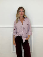 Camicia Cuori Ricamati 1255 Bordeaux