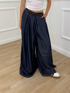 Pantalone Palazzo Chambray Pinces JC142