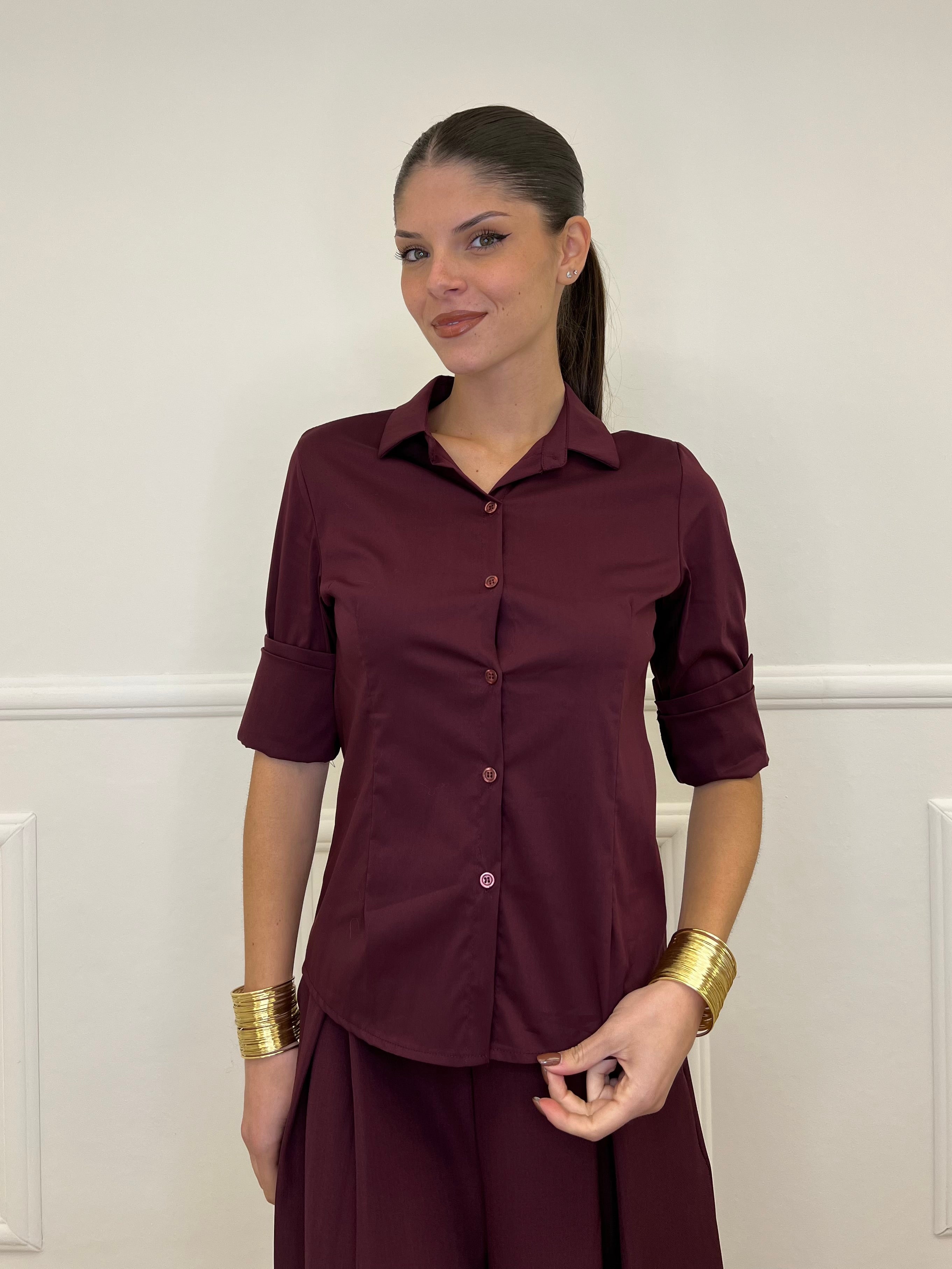 Camicia Basic 6036 Burgundy