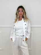 Giacca 100% Lino Alamari 926165 Bianco