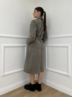 Cappotto Bouclé Cintura 91022 Taupe