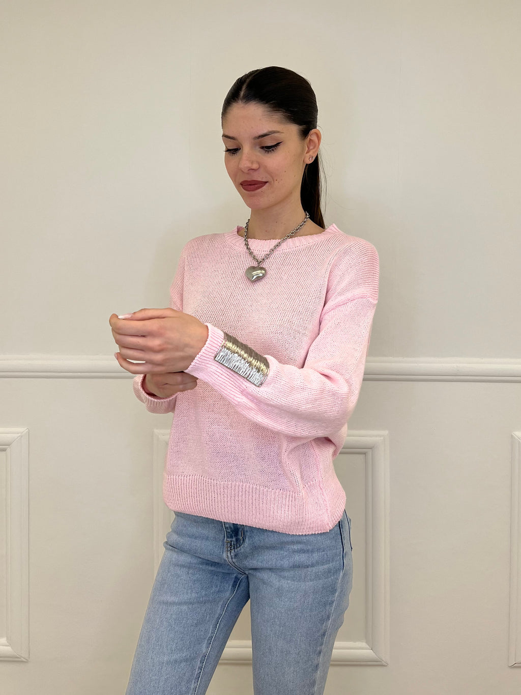 Maglia Over Cotone 3686 Rosa