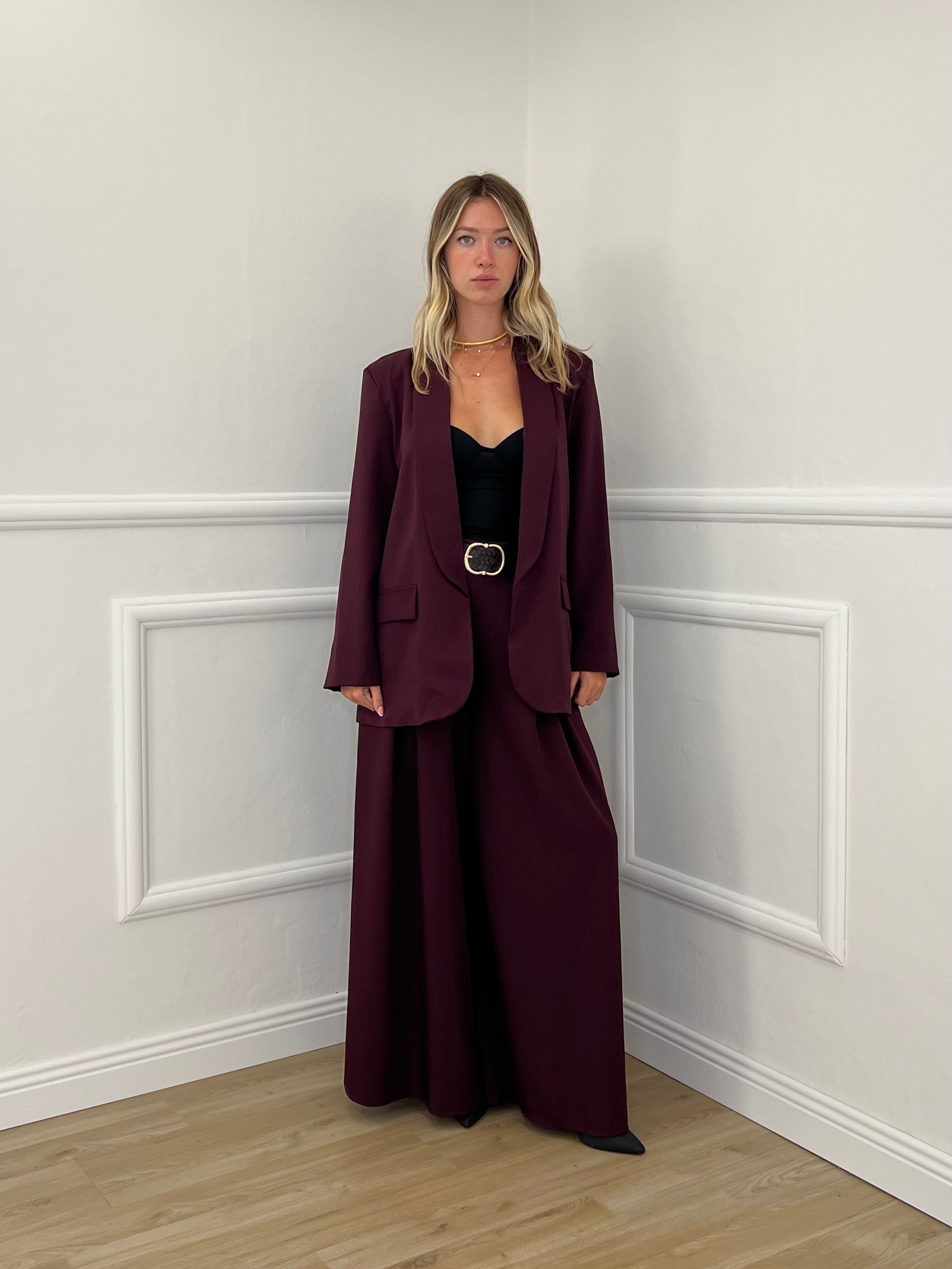 Blazer Over Sciallato 25433 Burgundy