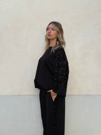 Tuta Inserti Paillettes L3110 Nero