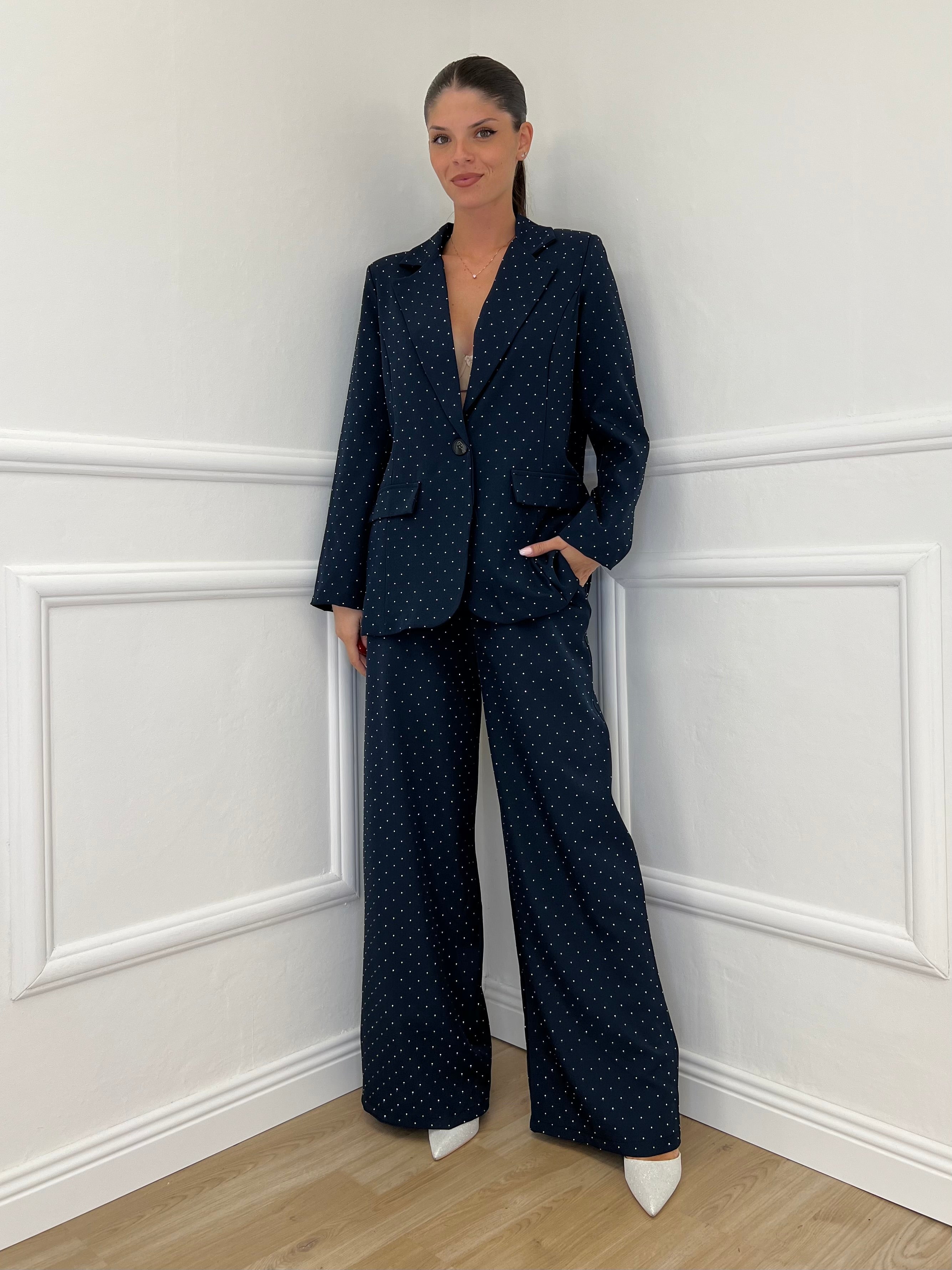 Tailleur Micro Borchie L5181 Blu