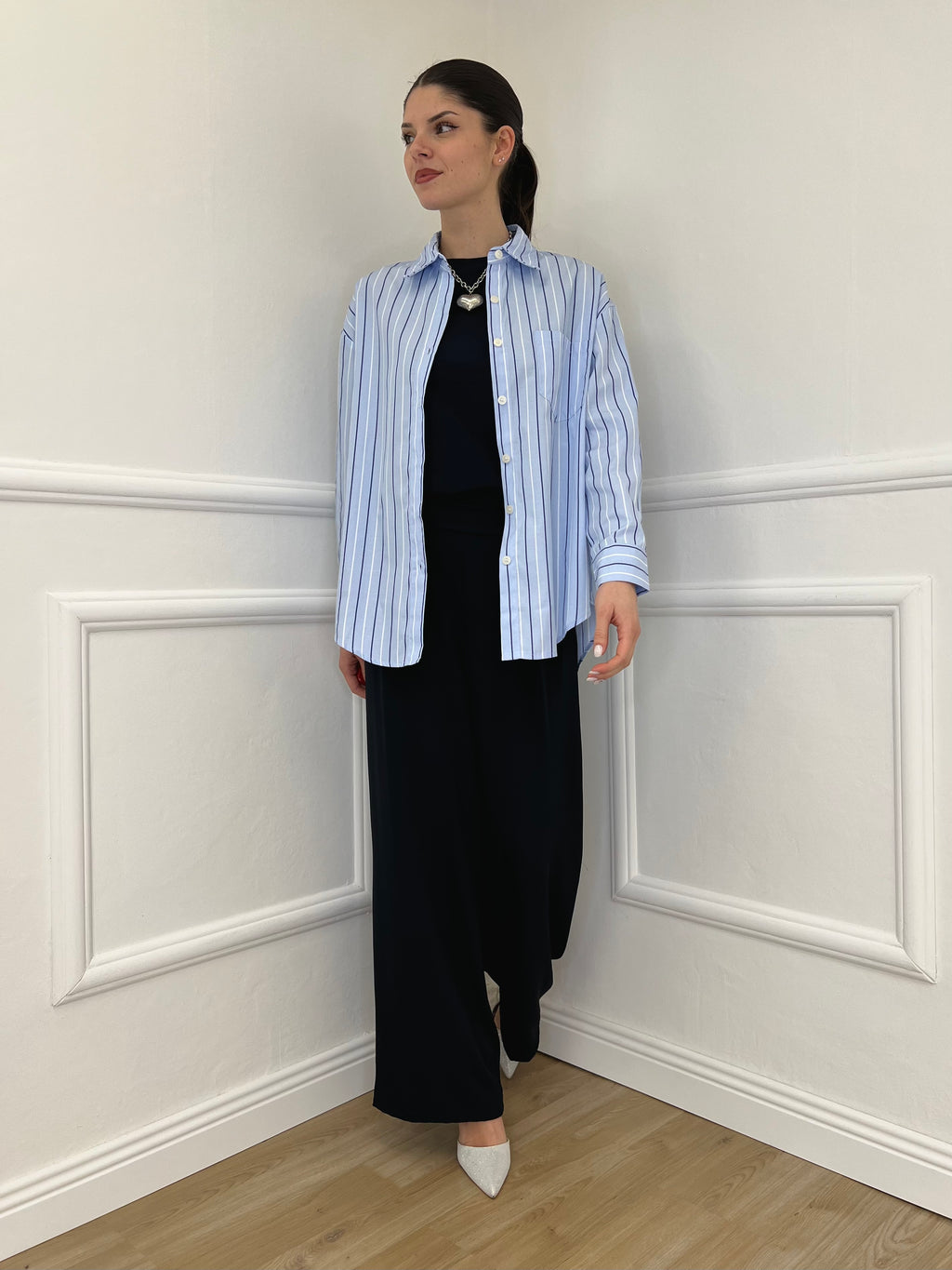 Pantalone Fluido 22059 Blu