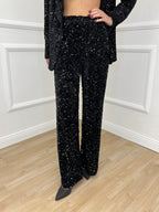 Pantalone Ciniglia Paillettes 2460 Nero