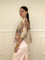 Camicia Tencel Crop Fiori 4099 Rosa