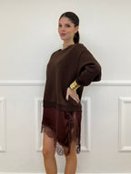 Felpa con Pizzo Lumina LD3849 Moro