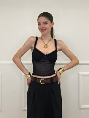 Corsetto In Tulle 6008 Nero